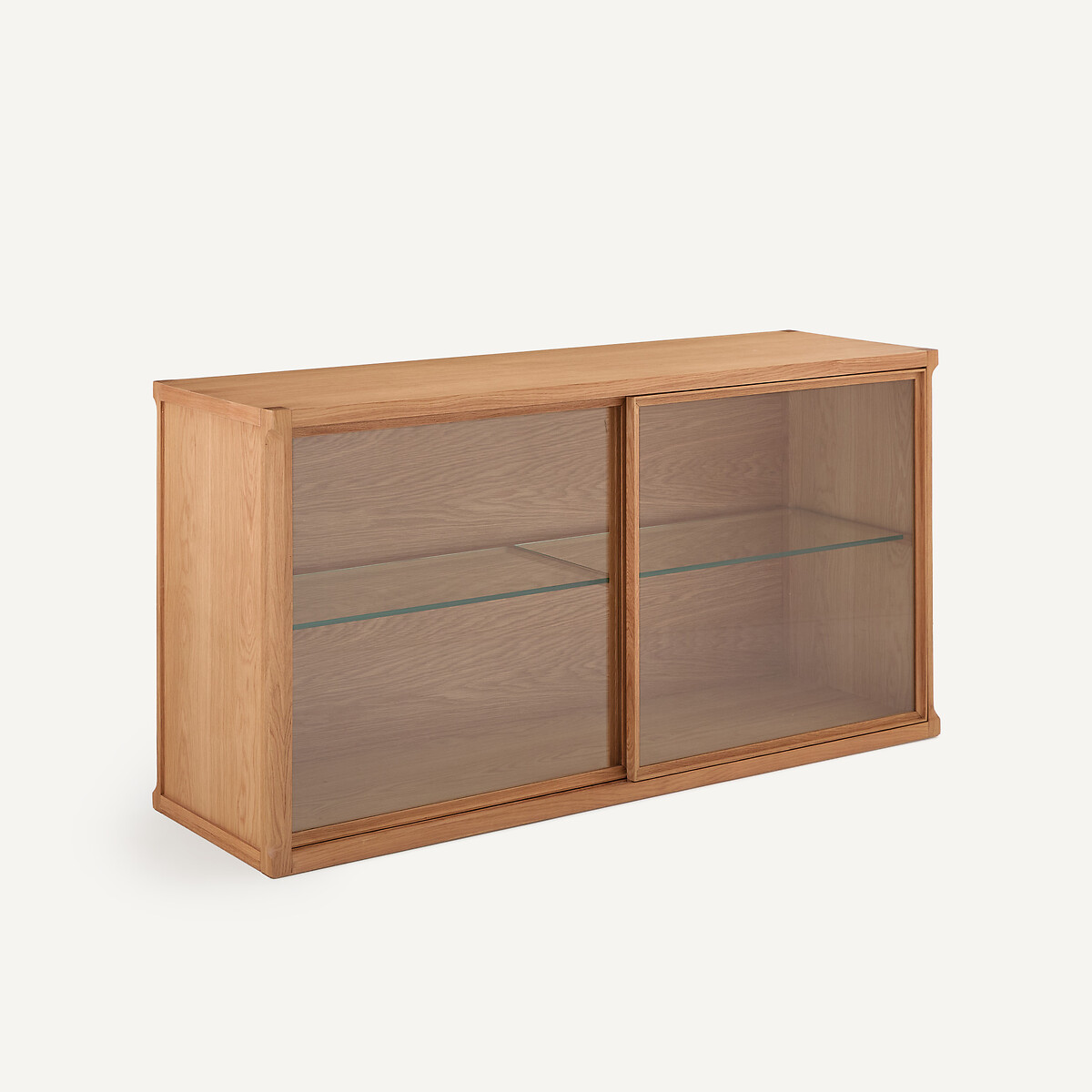 Aparador de vitrina, roble y chapa de madera, IÉNA, diseño de Emmanuel Gallina roble natural, AM.PM X EMMANUEL GALLINA
