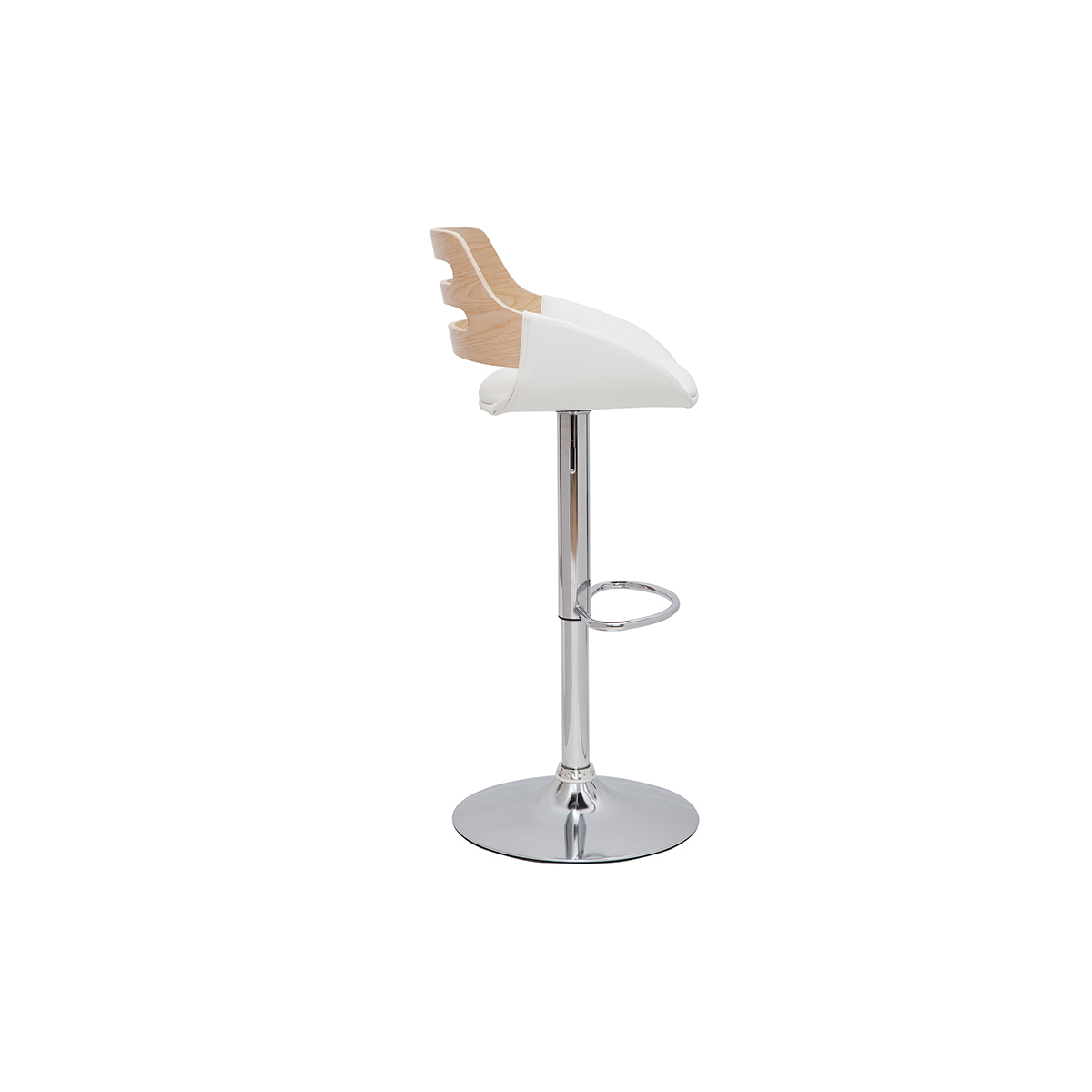 Tabouret de bar design relevable PERNIK blanc, MILIBOO