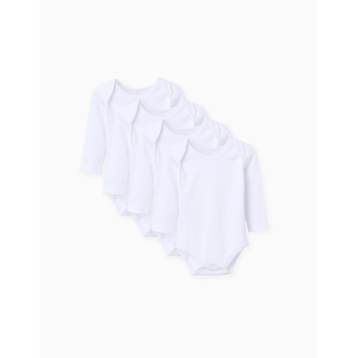 Lot de 4 bodies en coton à emmanchures US blanc, ZIPPY