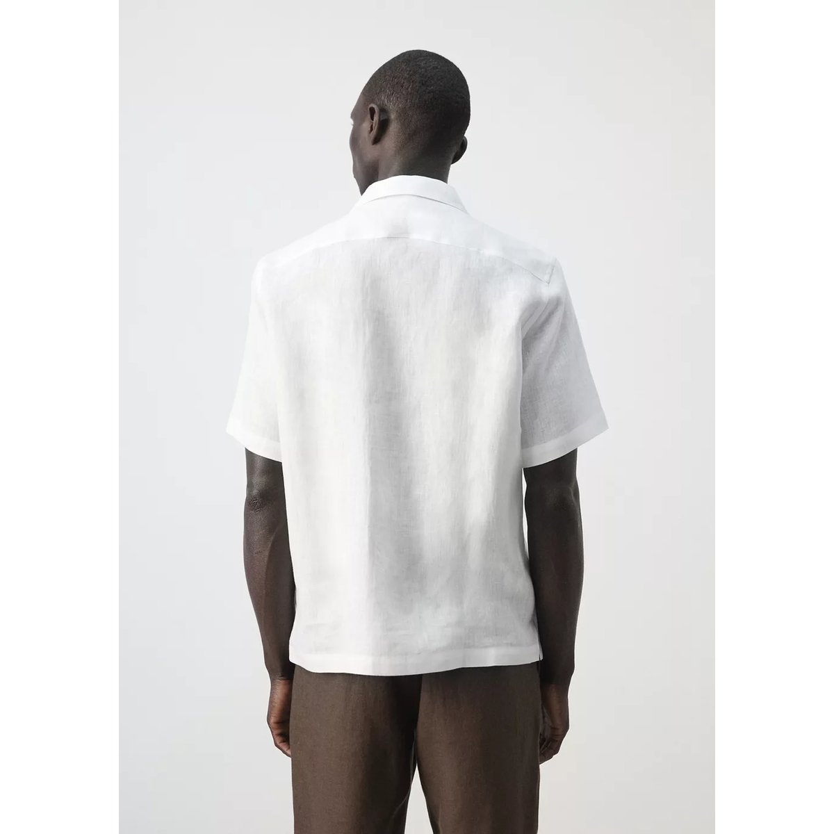 Chemise regular fit 100 % lin blanc, MANGO MAN