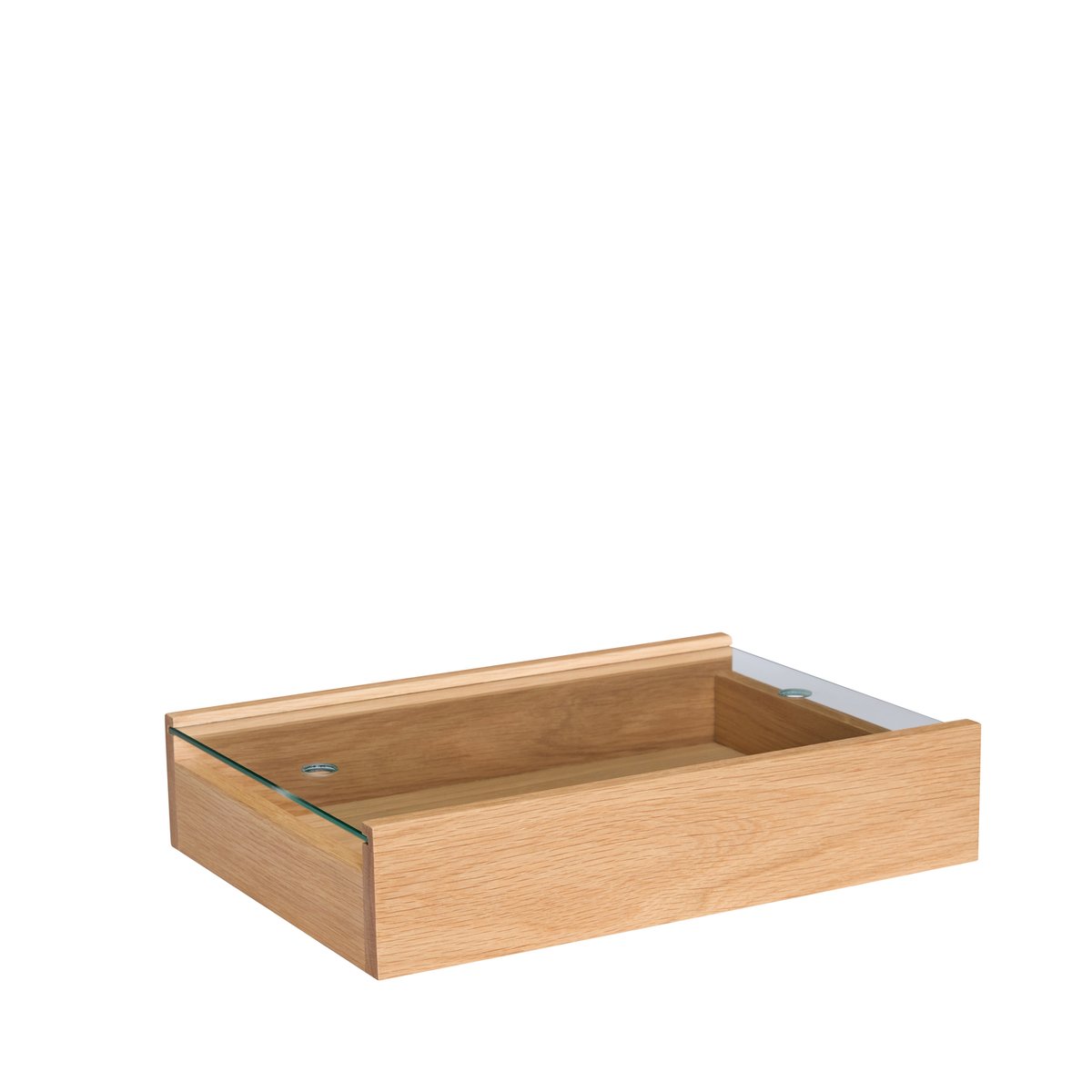 Boîte-vitrine Glass Oak veneer Oak wood SENRI bois de chêne, HUBSCH