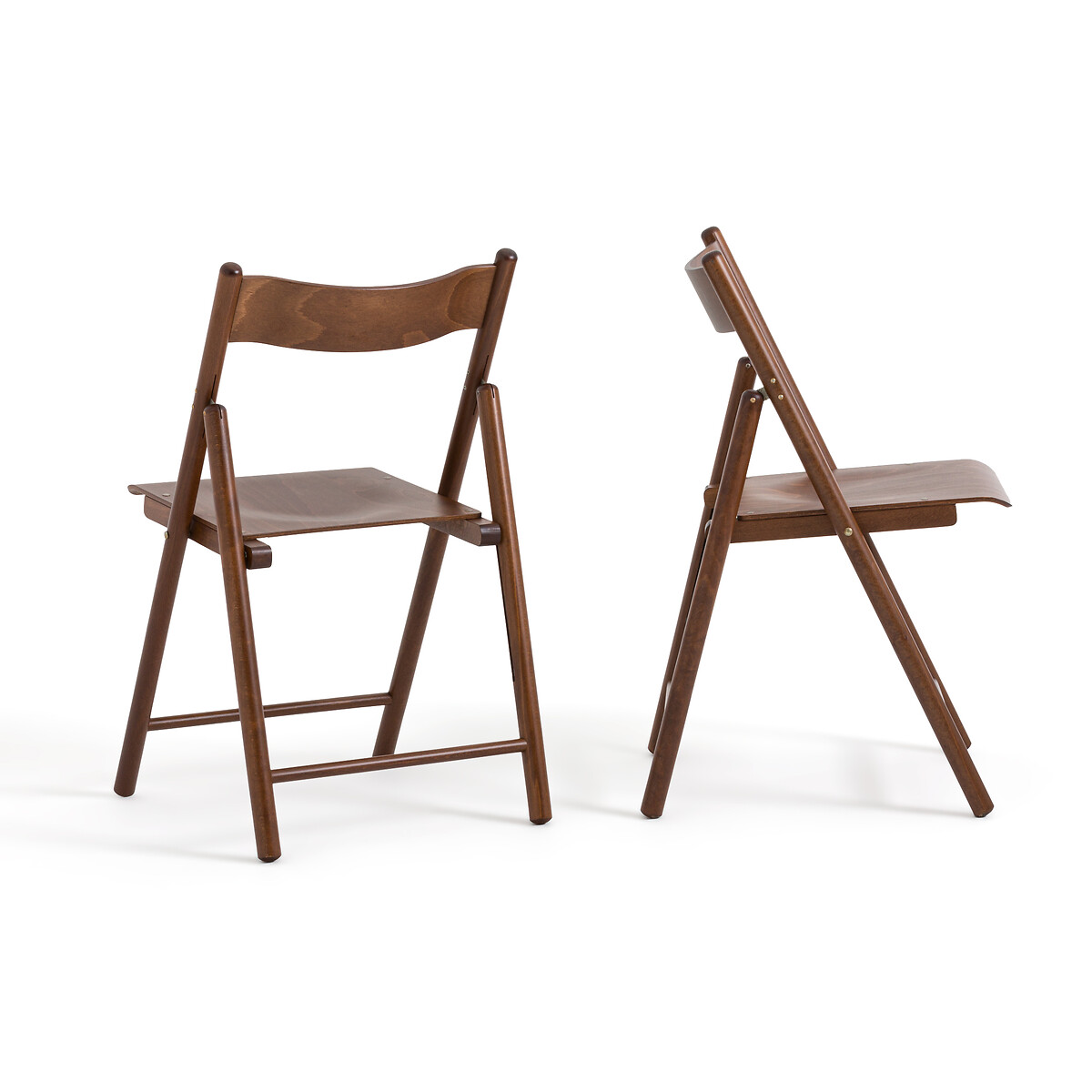 Lote de 2 sillas plegables de haya y madera contrachapada, Panni madera oscura, LA REDOUTE INTERIEURS