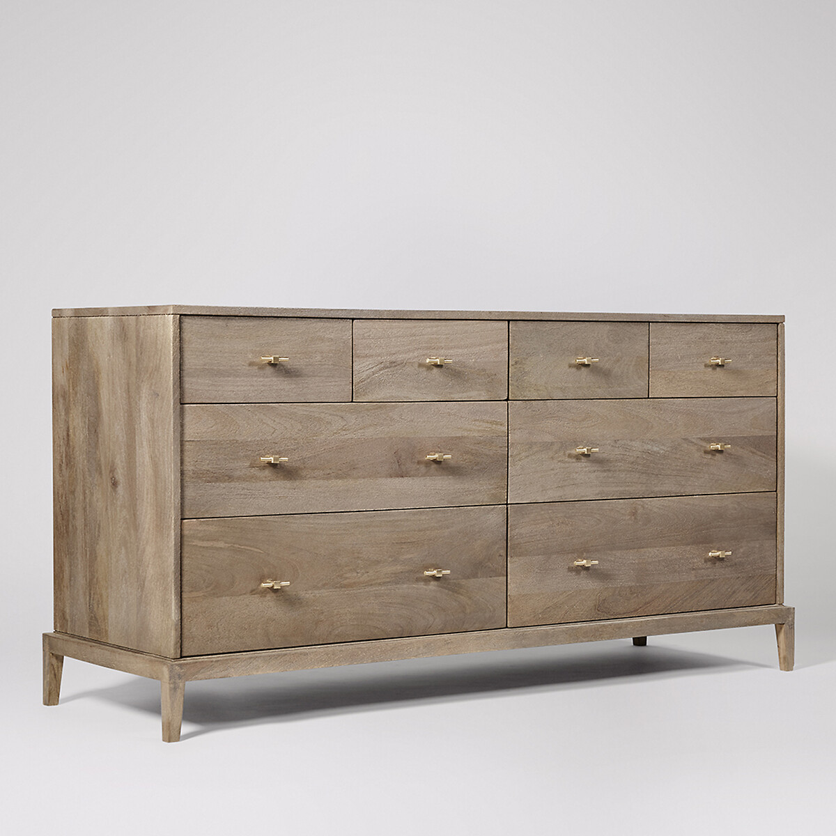 Verne Mango Wood 8 Drawer Chest Of Drawers grey, SWOON
