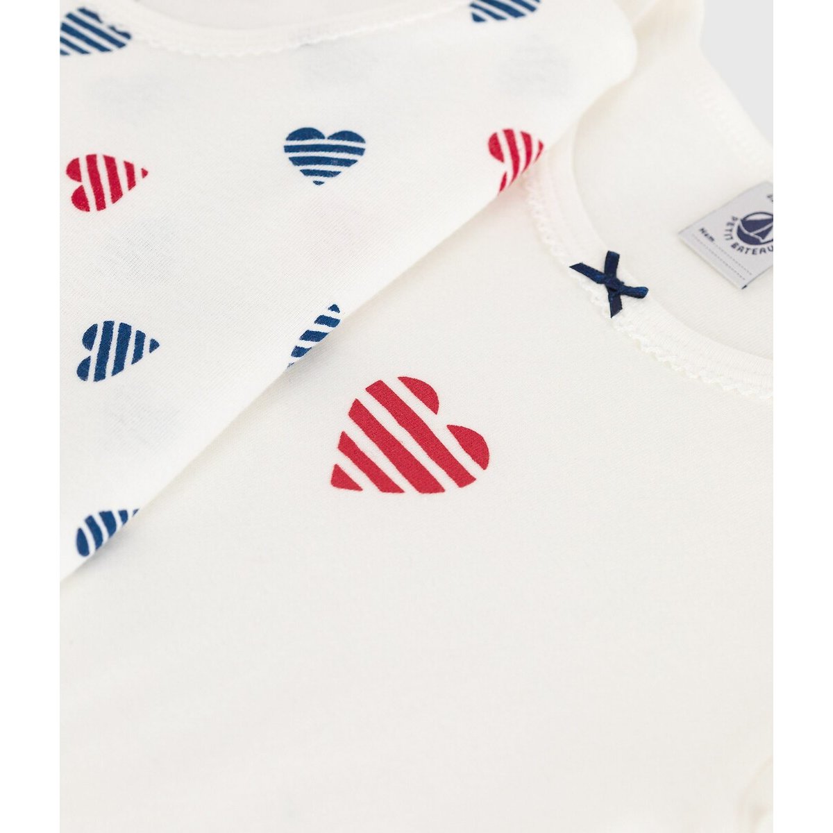Pack of 2 Vest Tops 3-12 Years heart print, PETIT BATEAU