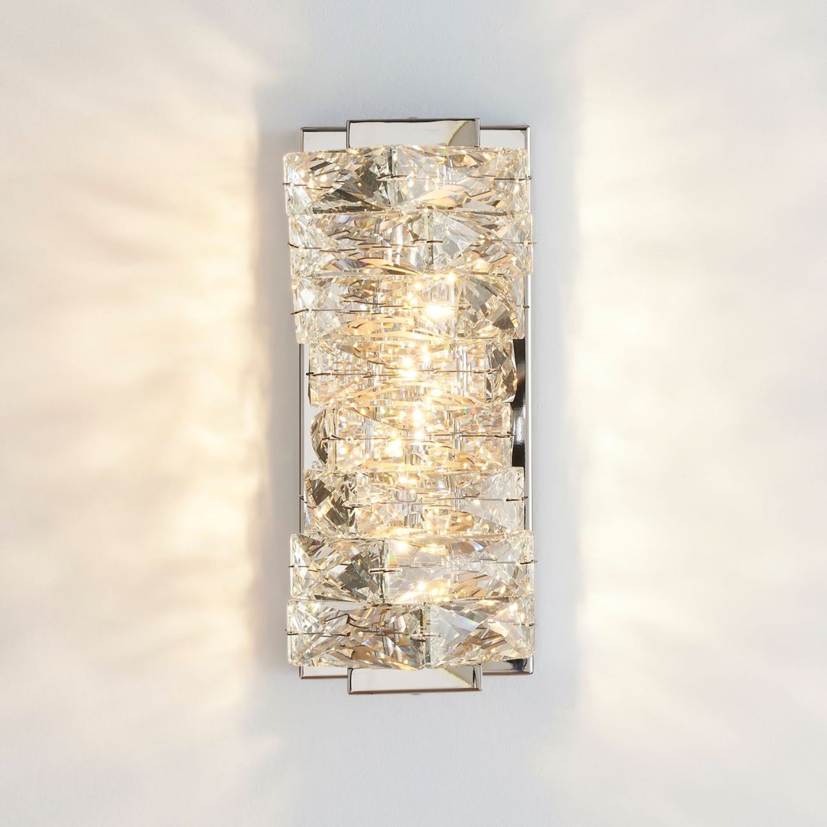 Applique avec cristaux de verre – ELINA argenté / chromé, KOSILUM