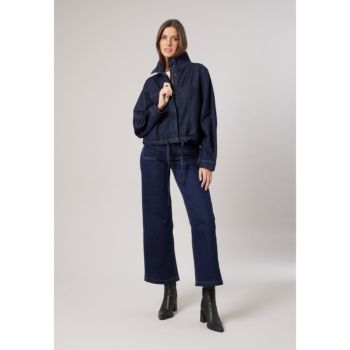 Blouson court femme en jean INES brut, DEELUXE