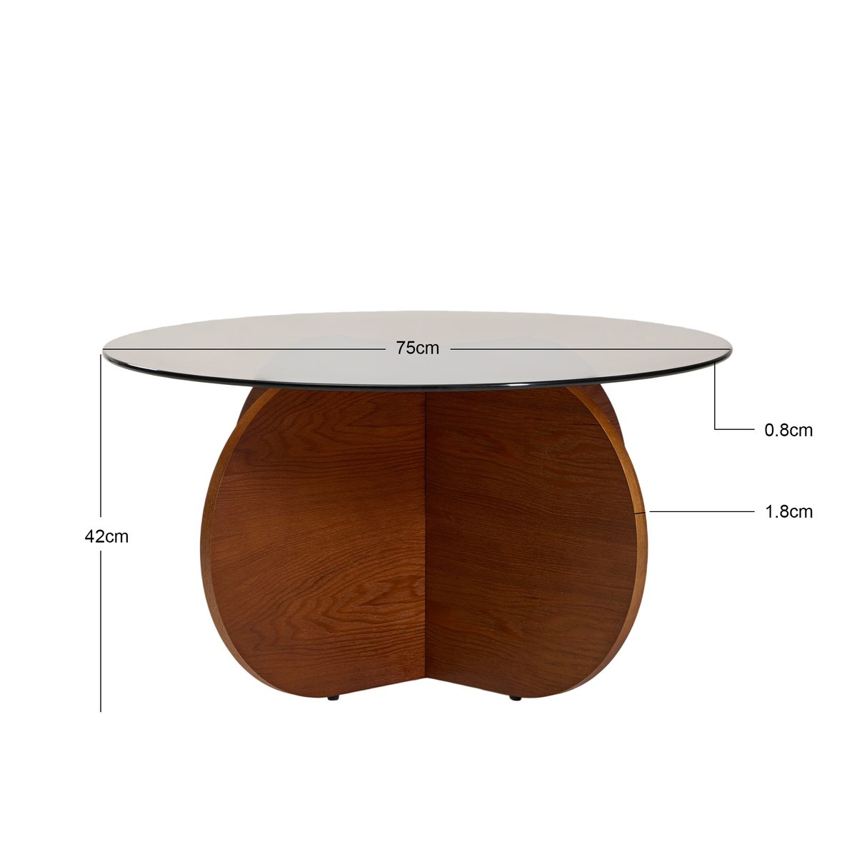 Table basse, verre trempé, ronde, RAUMA transparent, NORDLYS