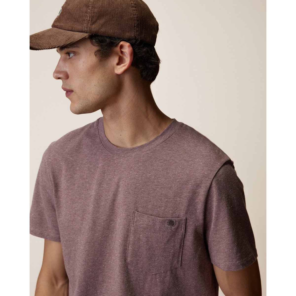 T-shirt en maille violet grisé, FAGUO