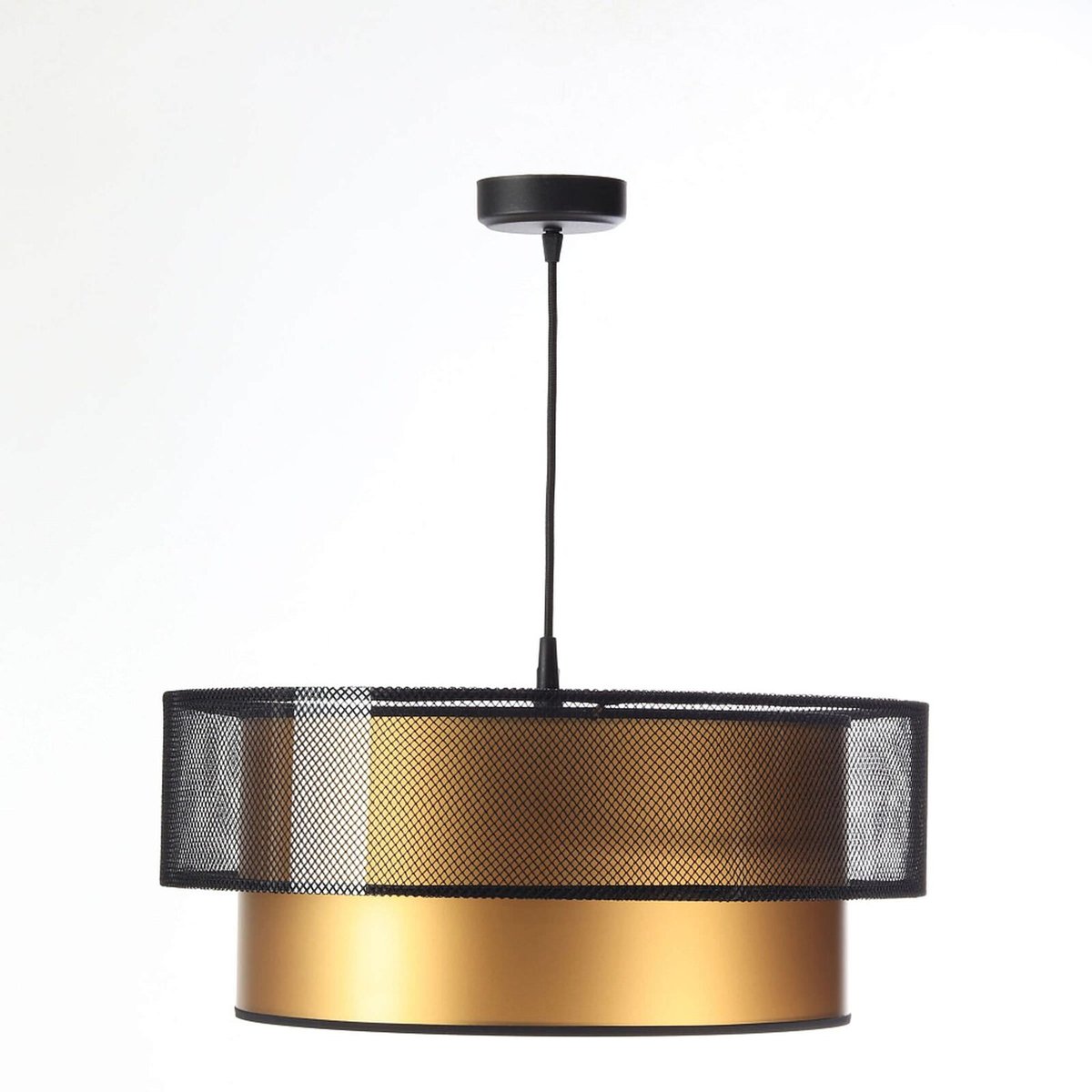 Suspension en tissu, DUO ÉLÉGANT filet noir et doré satiné et brillant, BPS KONCEPT