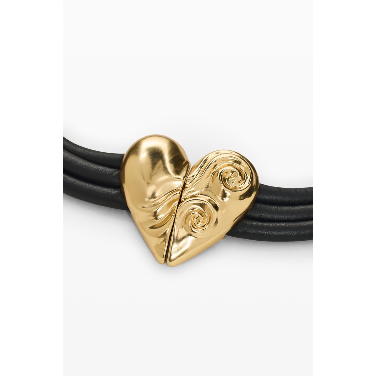 Ceinture triple lacets en cuir noir, DESIGUAL