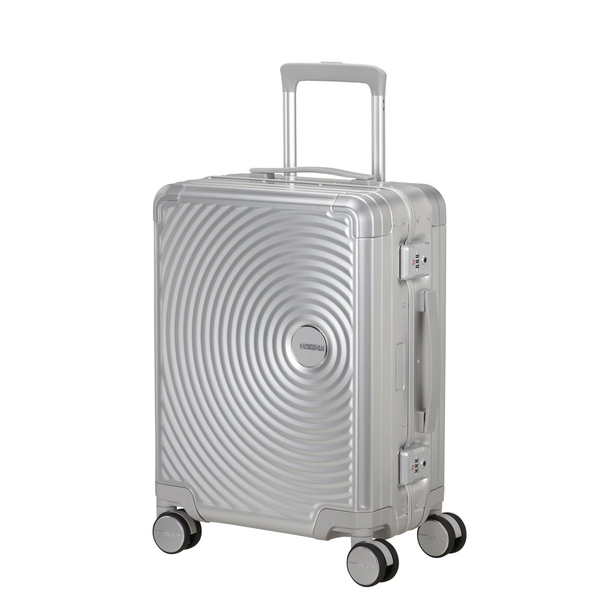 Soundbox alu valise 4 roues taille S silver, AMERICAN TOURISTER