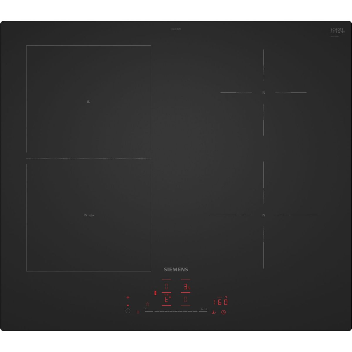 Plaque induction ED61AHSC1E Noir Mat couleur unique, SIEMENS