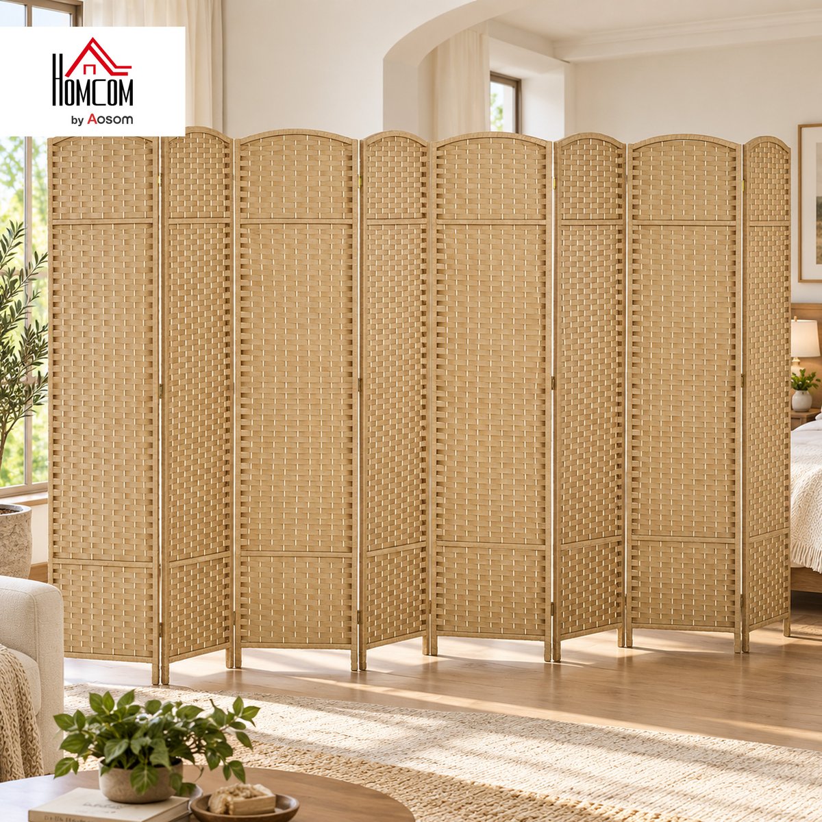 Cloison de séparation Bois de pin Bois beige, HOMCOM