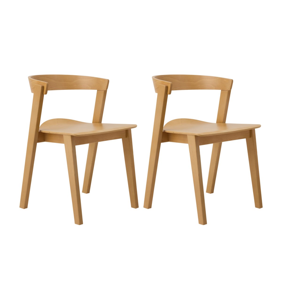 Lot de 2 chaises bois massif - TEVA bois clair, CAMIF