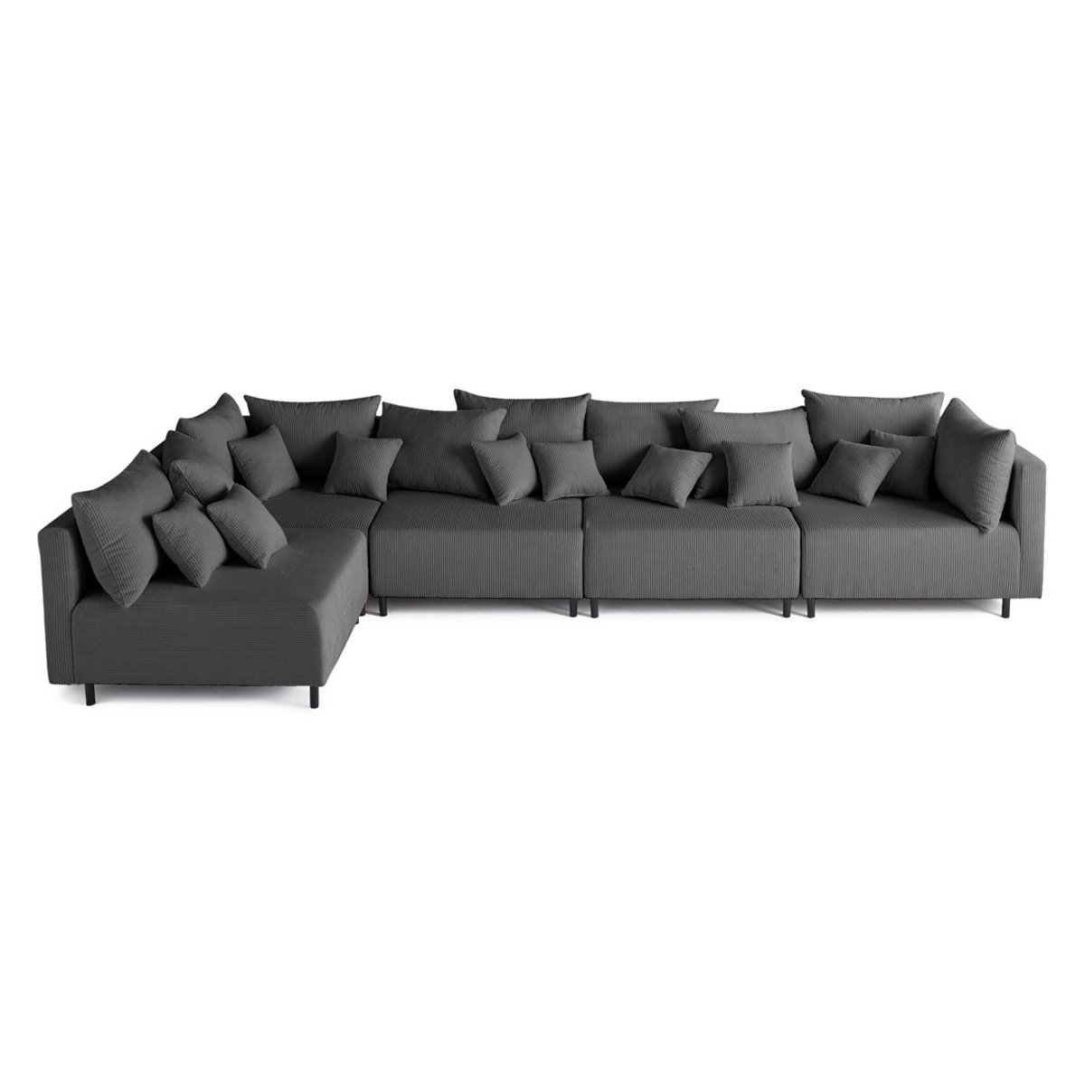 Canapé d'Angle réversible 5 places - EDINBURG gris foncé, BEST MOBILIER
