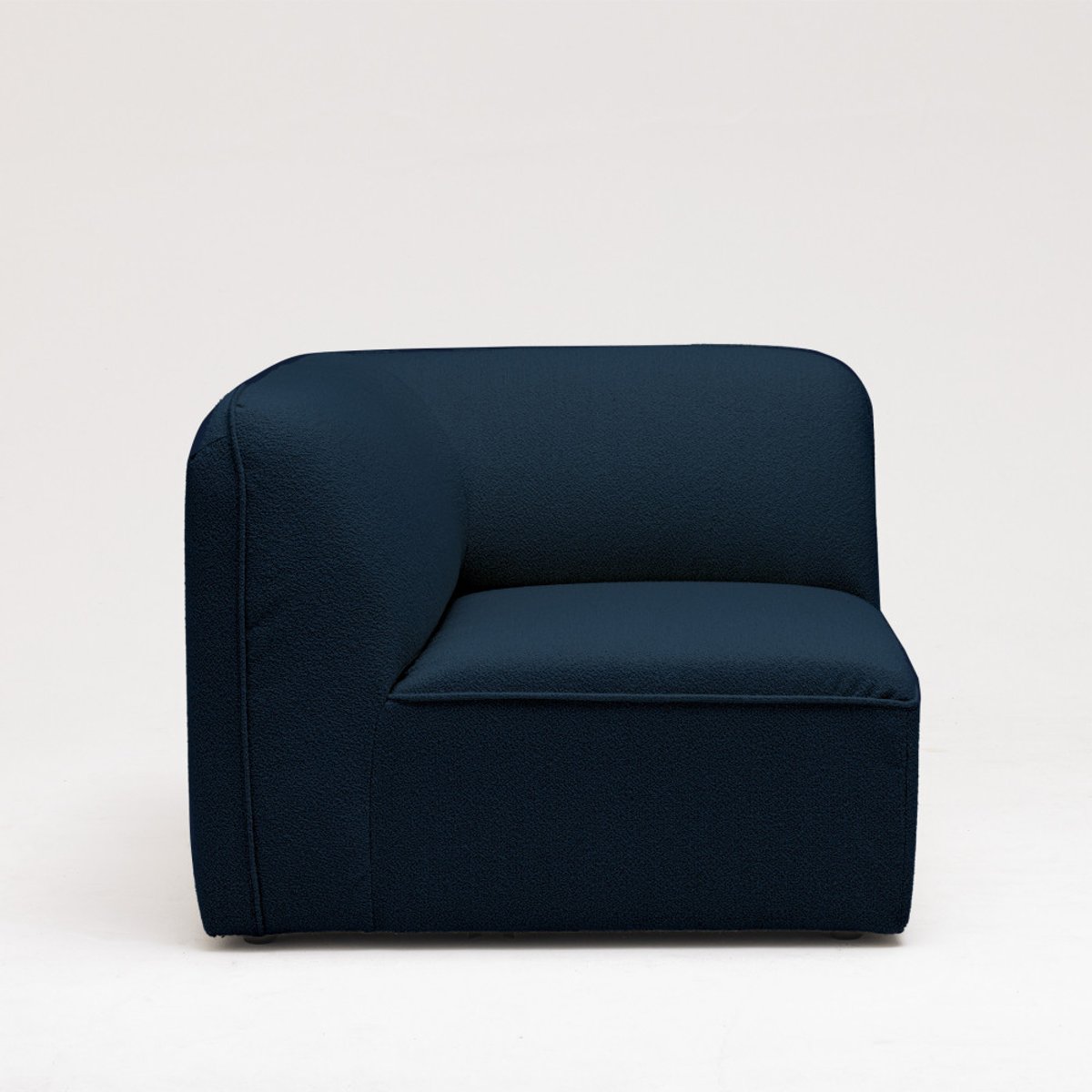 Angle réversible pour canapé modulable en tissu bouclette- NOOR bleu marine, DRAWER