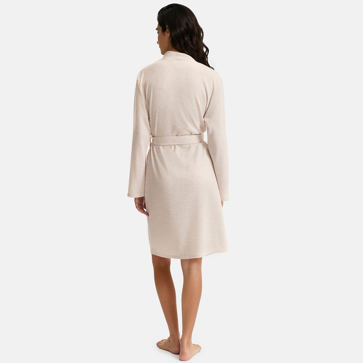Peignoir nid d'abeille beige chiné, LA REDOUTE COLLECTIONS