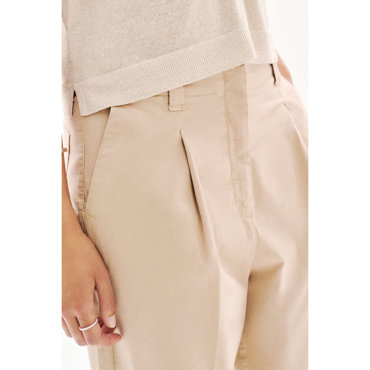 Pantalon droit 7/8 PARREL taupe, CAROLL