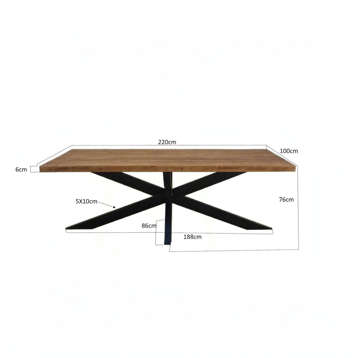 Table à manger rectangulaire bois de manguier 220 cm FULTON bois naturel, PIER IMPORT