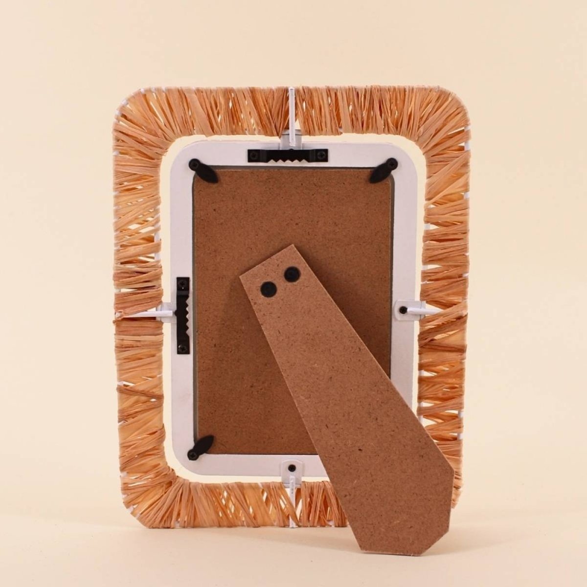 Cadre photo en raphia tissé 18x23cm beige, ORNAMI