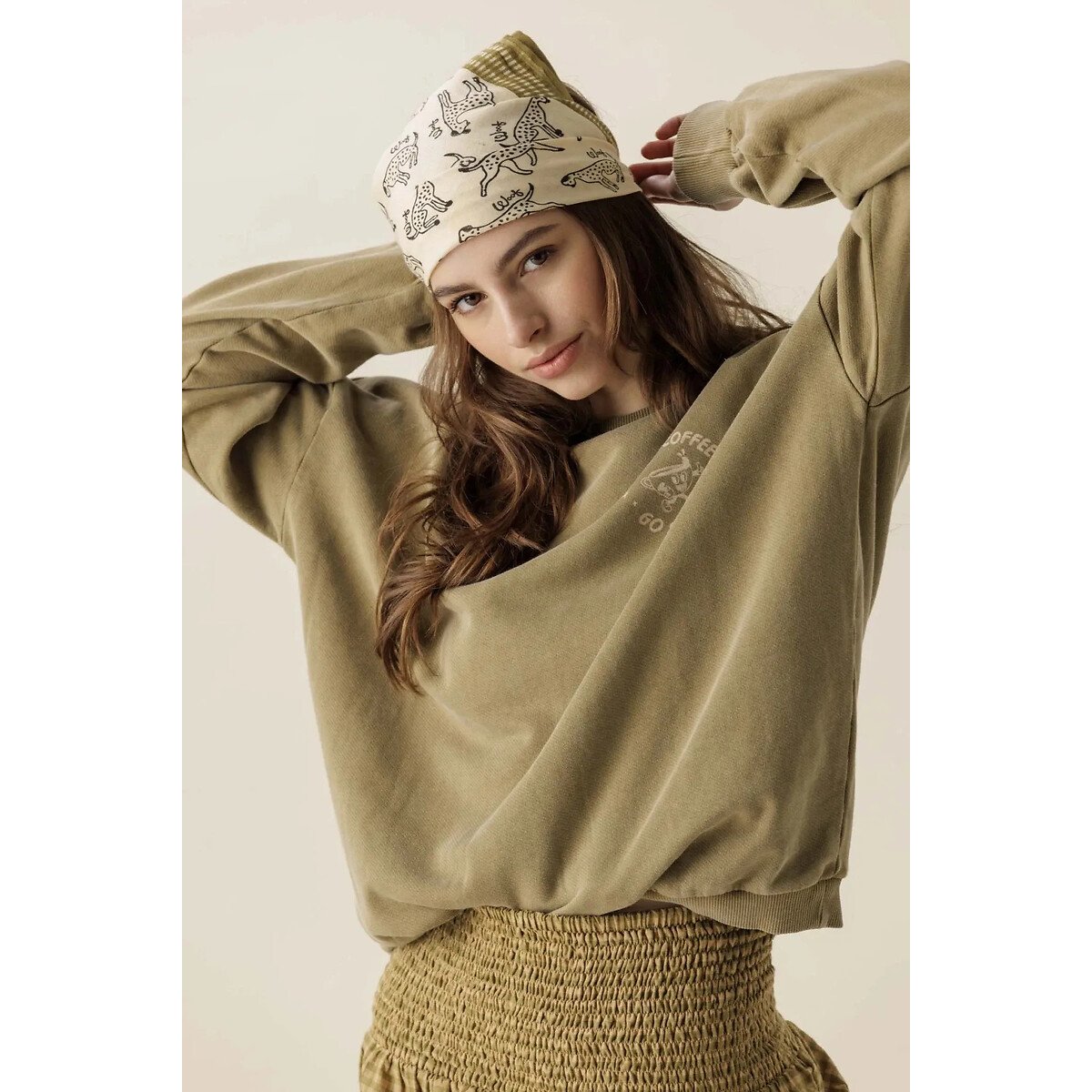 Small Foulard MANIKA PONGO beige, APACHES COLLECTIONS