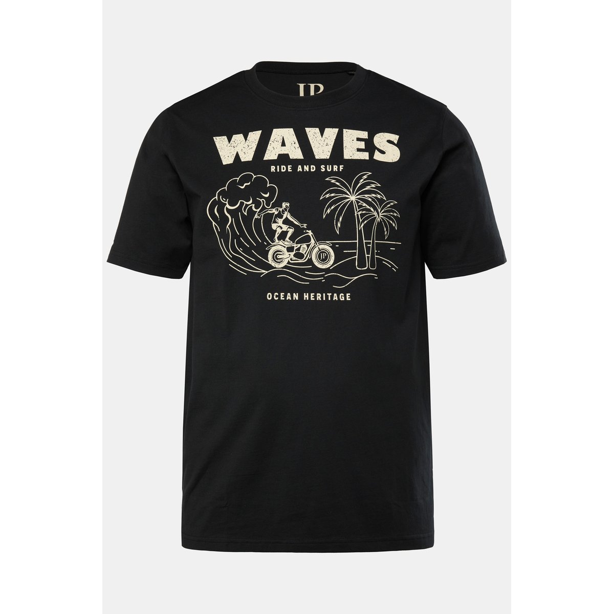 T-shirt, manches courtes. Imprimé poitrine noir, JP1880