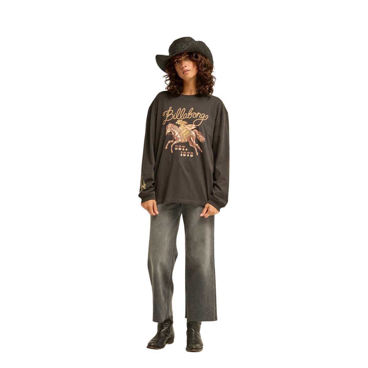 T shirt manches longues FAMILIAR ROADS noir off black, BILLABONG