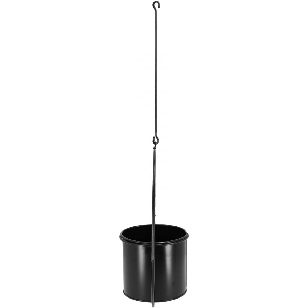 Jardinière déco ronde d'intérieur en métal noir A suspendre noir, JARDINDECO