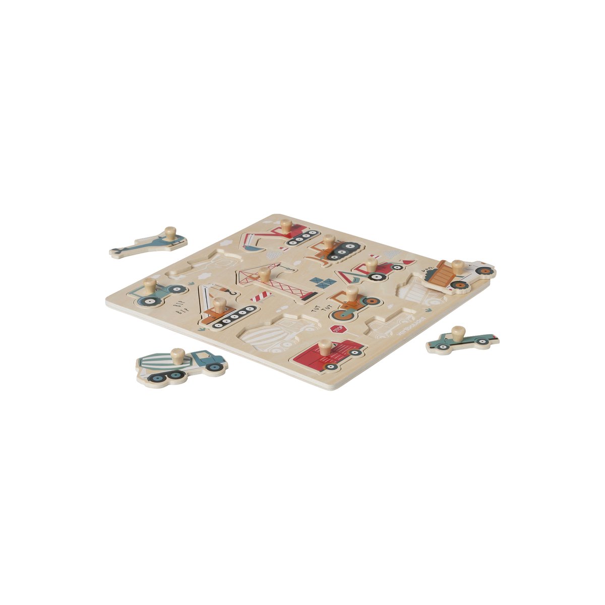 Puzzle boutons Chantier en bois FSC® jaune, VERTBAUDET