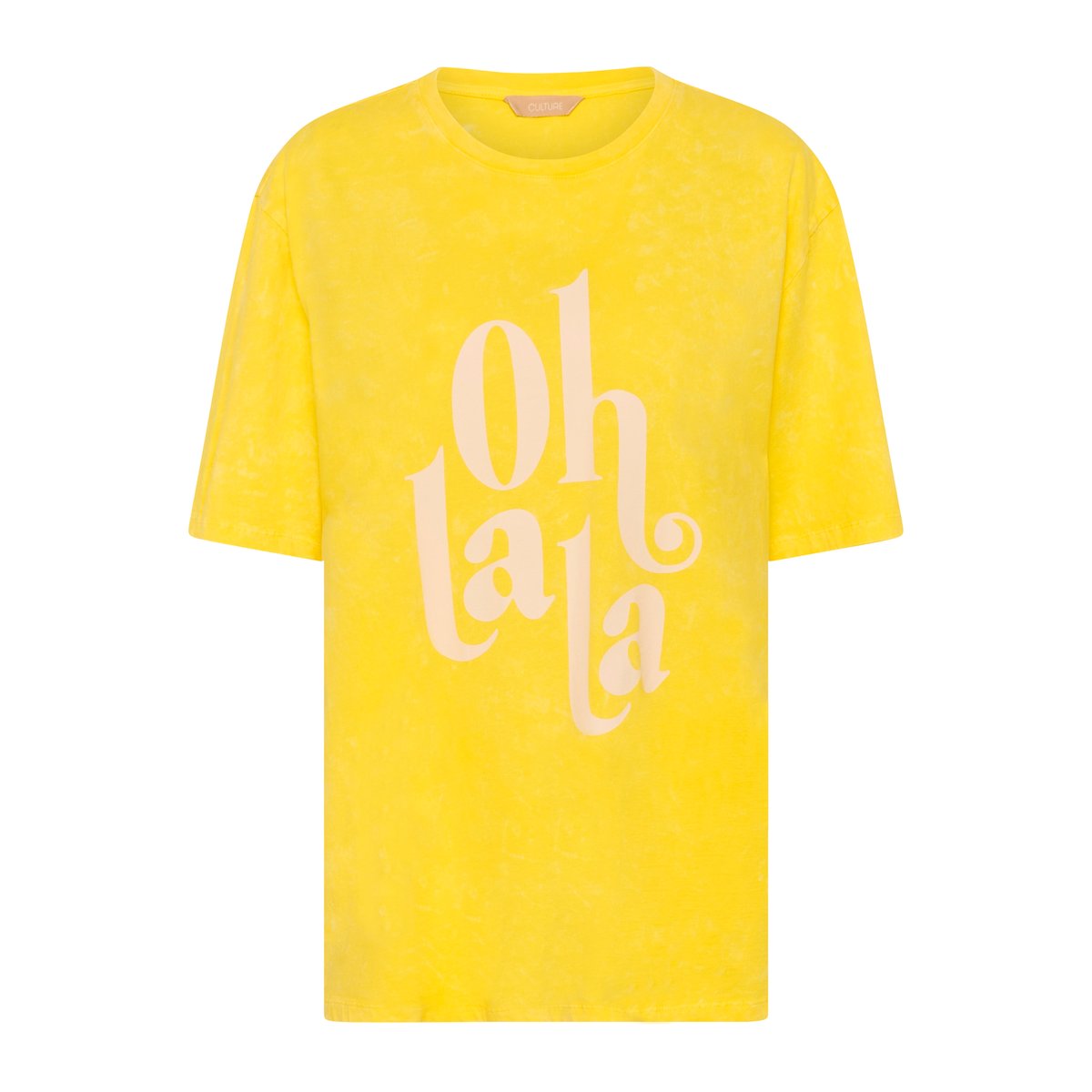 T-shirt à manches courtes jaune lemon meringue wash, CULTURE
