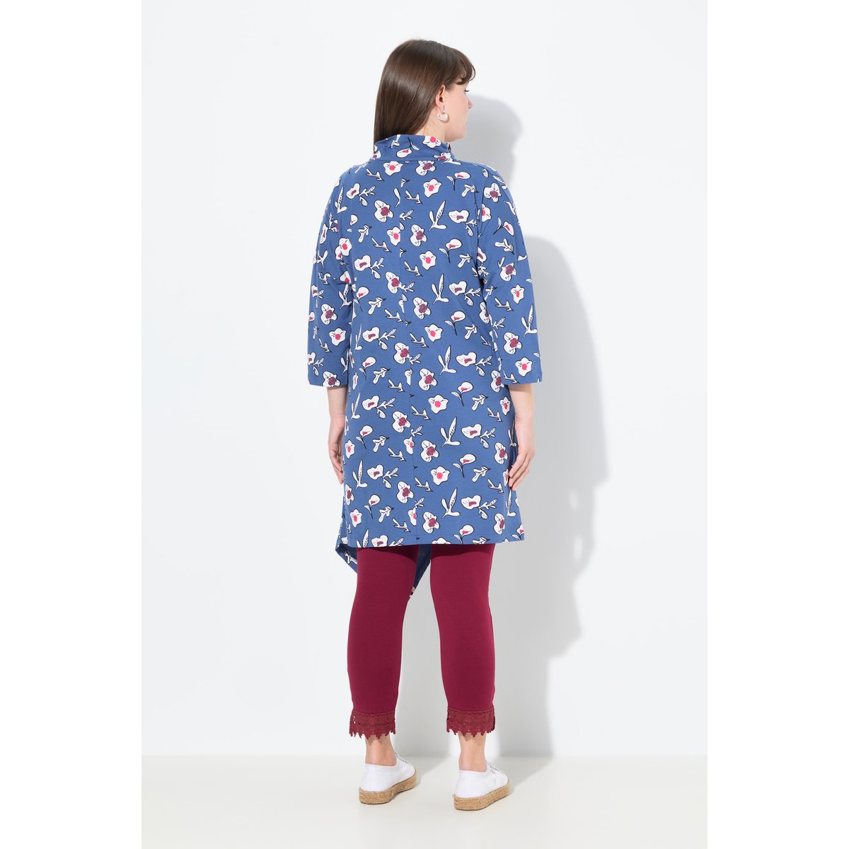 Robe cache-cœur en jersey de coton bio bleu voile clair, ULLA POPKEN