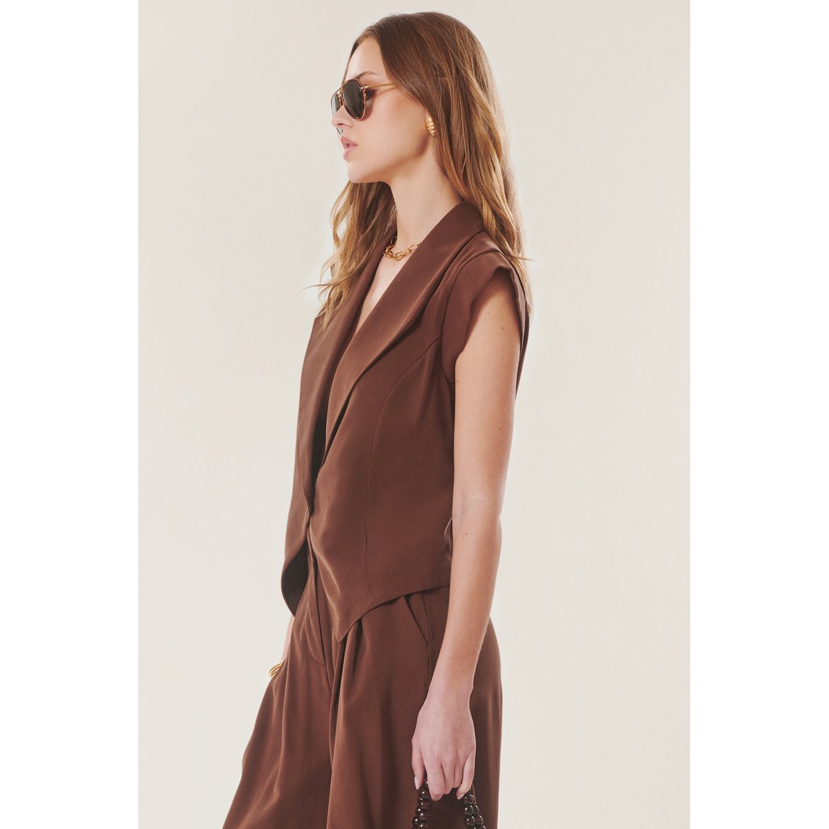 Veste tailleur fluide ALIDA marron, BENOA
