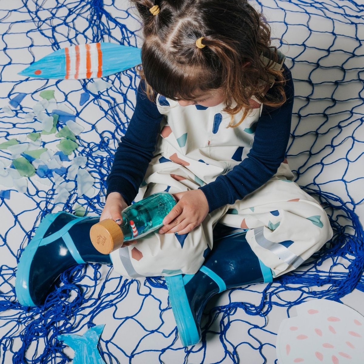 Bouteille sensorielle bleu, PETIT BOUM