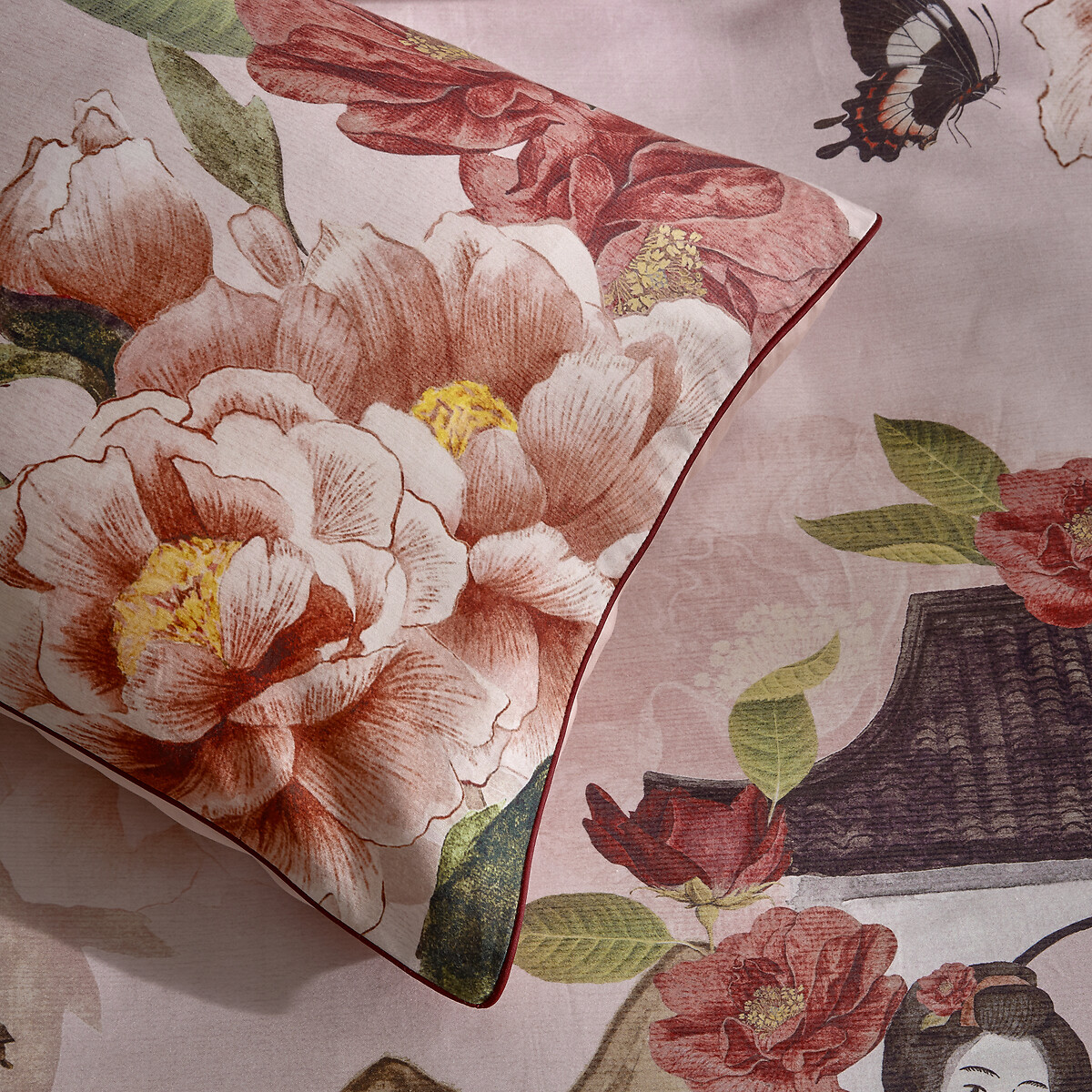 Geisha 100% Cotton Sateen Duvet Cover and Pillowcase Set multi-coloured, PAOLETTI