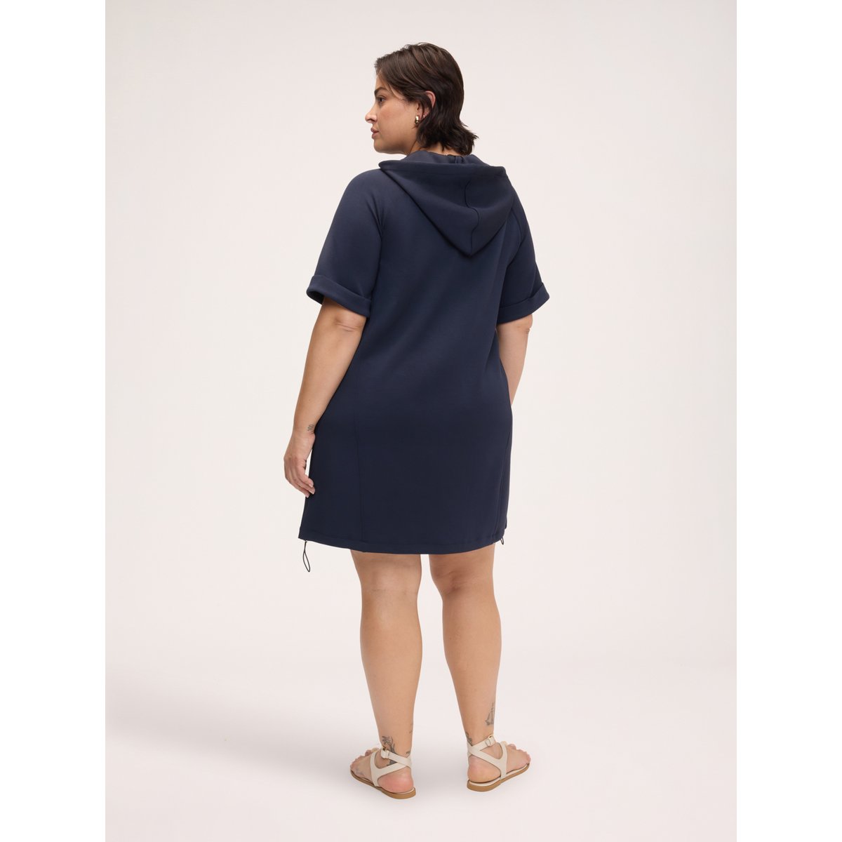 Robe courte à capuche bleu, FIORELLA RUBINO