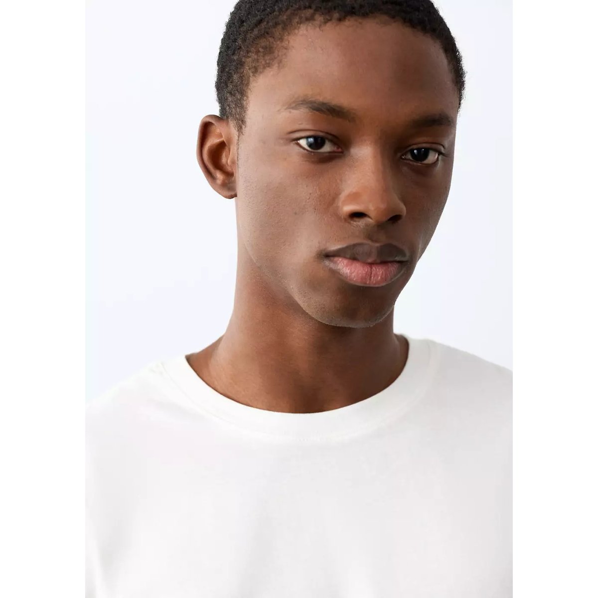 T-shirt basique en coton blanc cassé, MANGO TEEN
