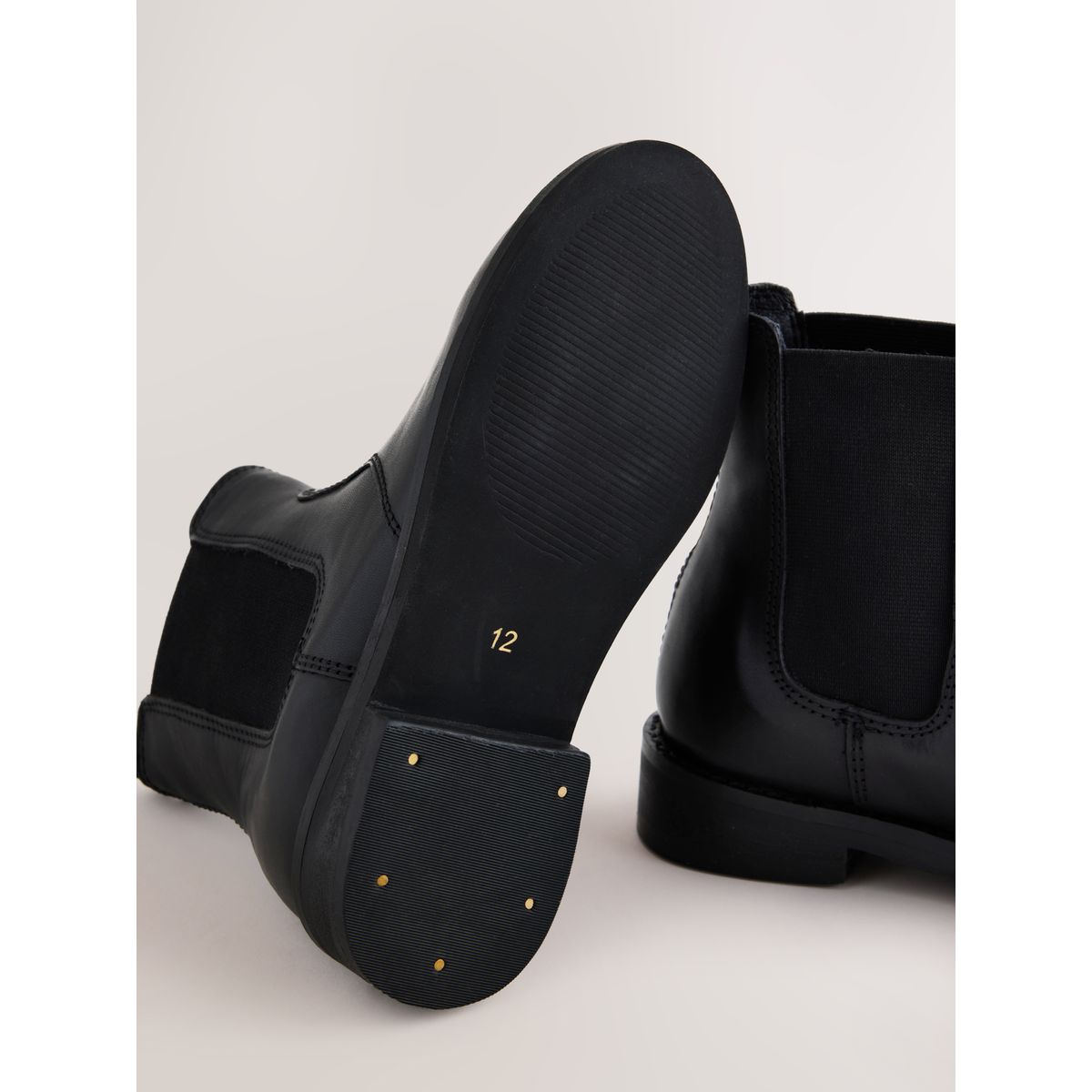 Bottes chelsea en cuir noir, NEXT
