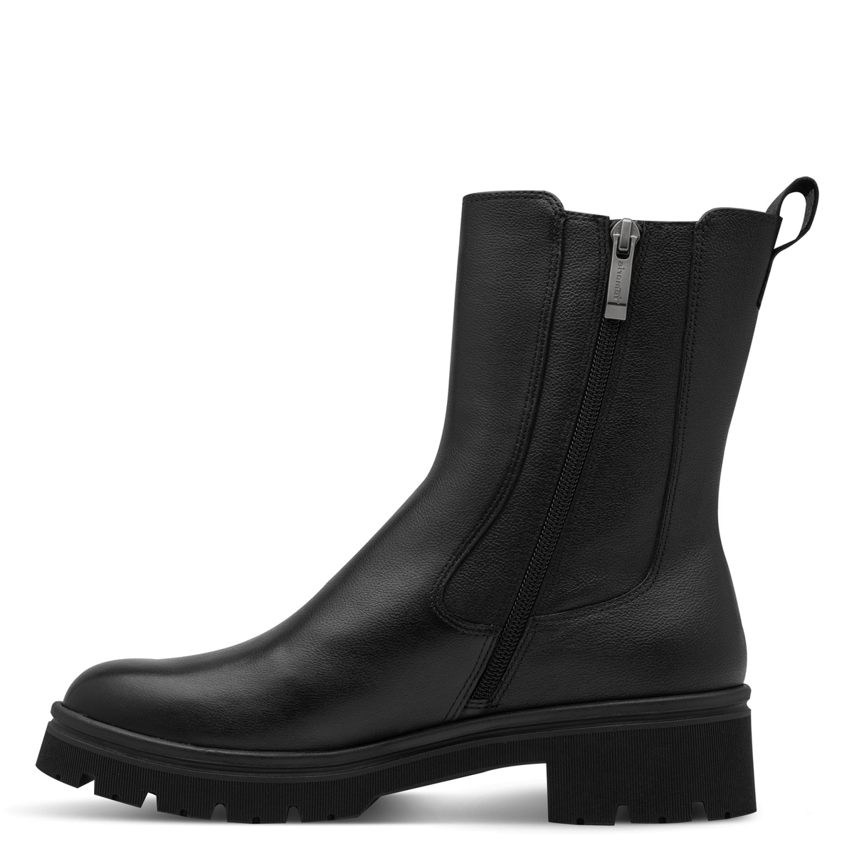 Bottine Chelsea en cuir noir, TAMARIS