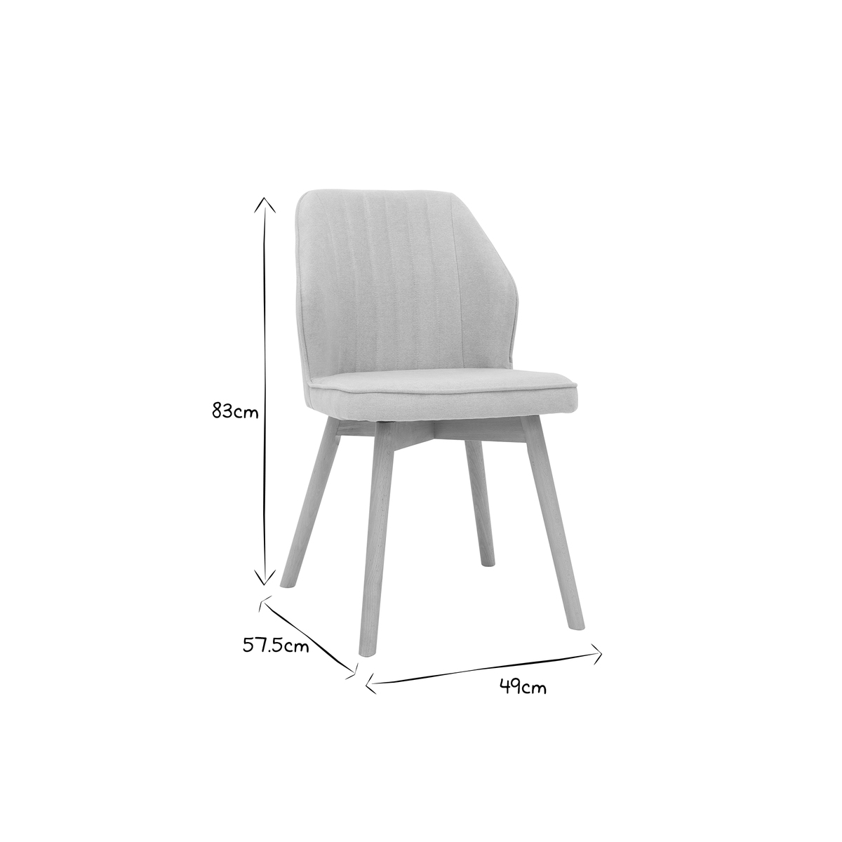 Chaises design en tissu effet velours (lot de 2) FANETTE beige naturel, MILIBOO