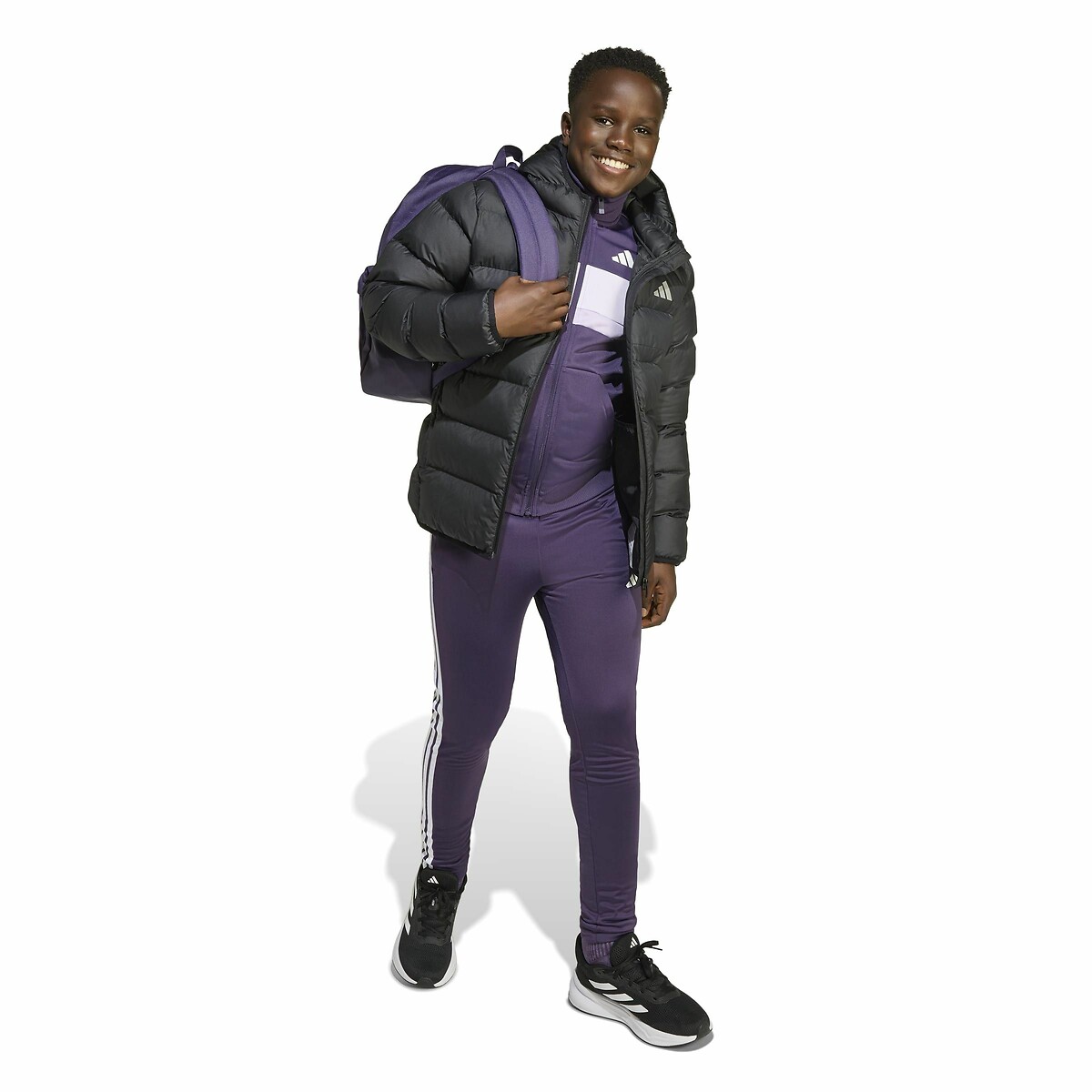 Doudoune à capuche noir, ADIDAS SPORTSWEAR