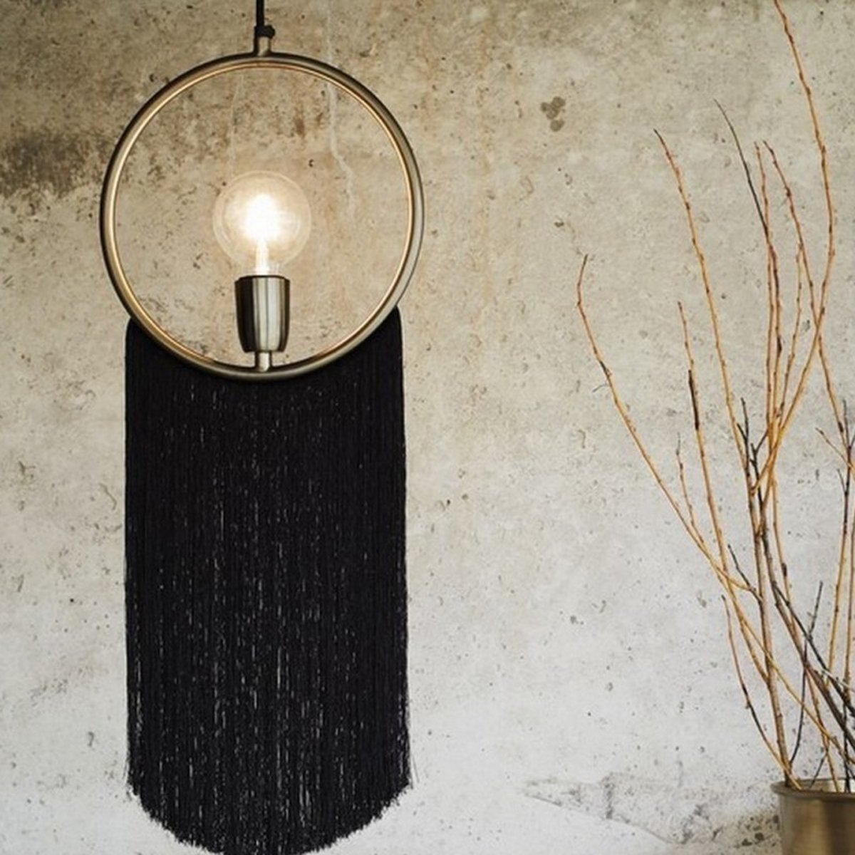 Suspension franges noir, MADAM STOLTZ