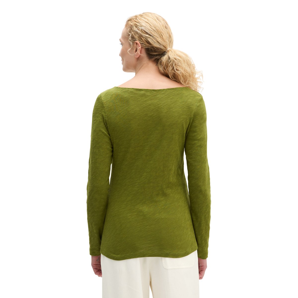 T-shirt à manches longues U-Boot coupe classique en qualité Organic Cotton vert, MARC O'POLO