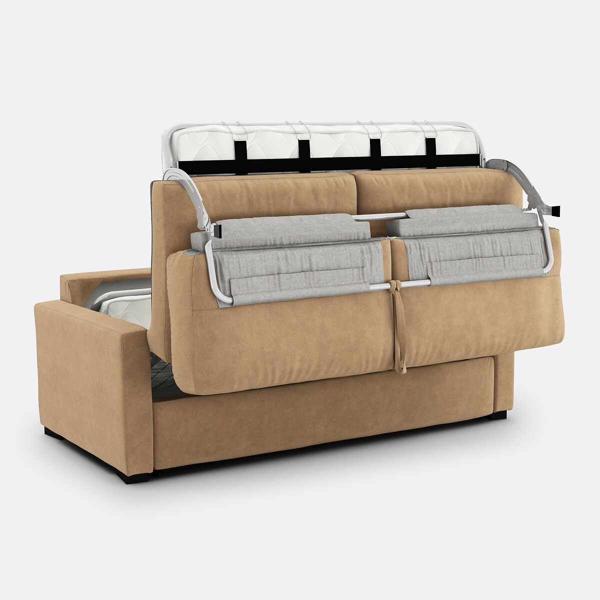 Canapé convertible 2, 3 ou 4 places, en mousse, en velours, TIMOR capuccino, LA REDOUTE INTERIEURS