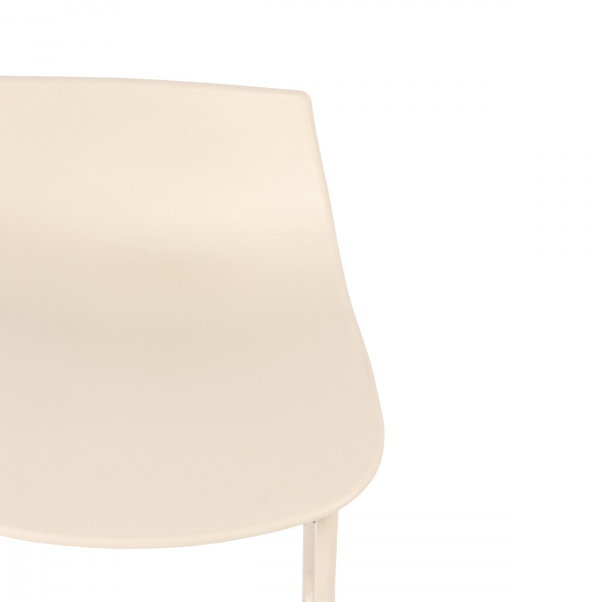 Lot de 4 chaises de bar en plastique et métal H66cm- LAMER beige, DRAWER