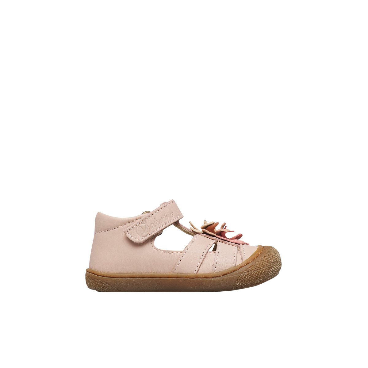 Sandales premiers pas en cuir MAGGY 2 rose poudré-, NATURINO