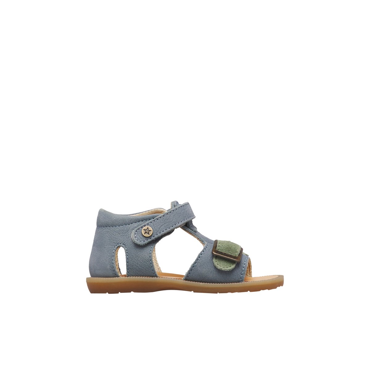 Sandales en cuir et en daim QUARZO céleste-, NATURINO