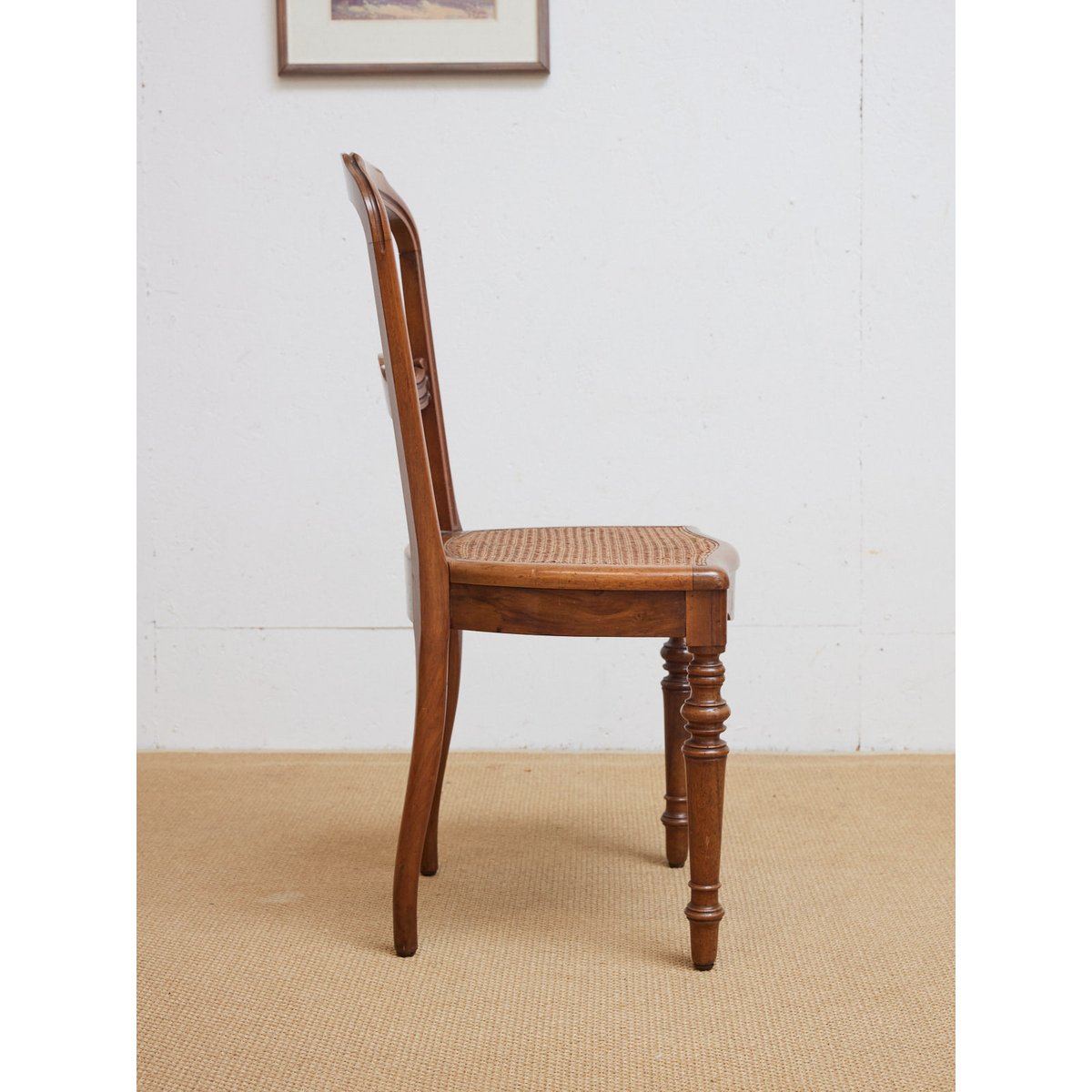 Lot de 4 chaises cannage Claude N°1468 - Bon état bois clair, DEBONGOUT