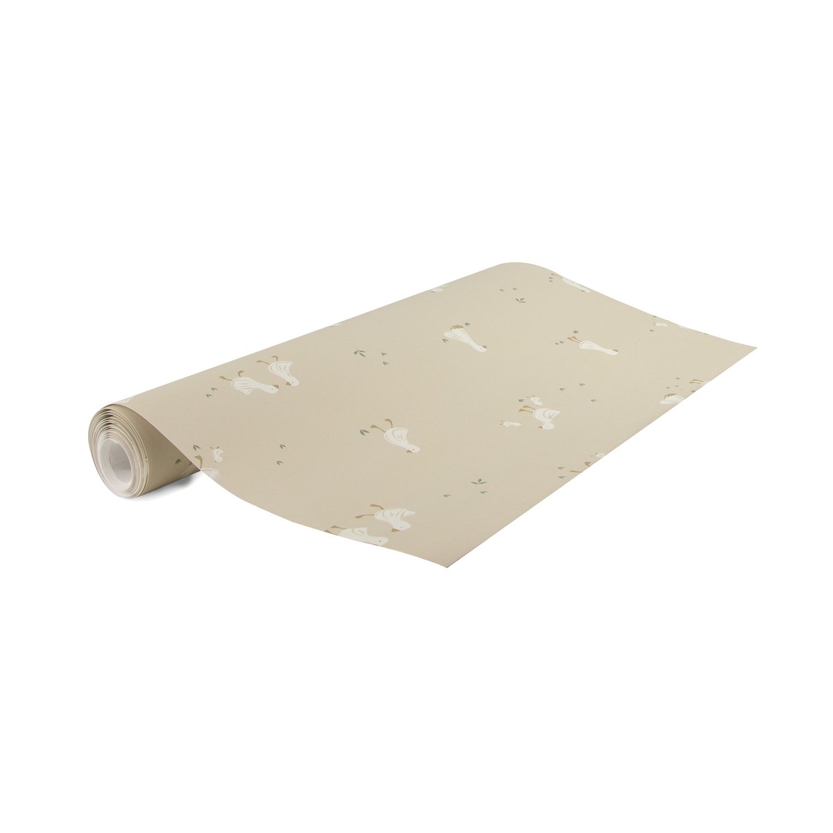 Papier peint pour enfant Petite oie et ses oisons beige rosé, ocre, blanc, LITTLE DUTCH