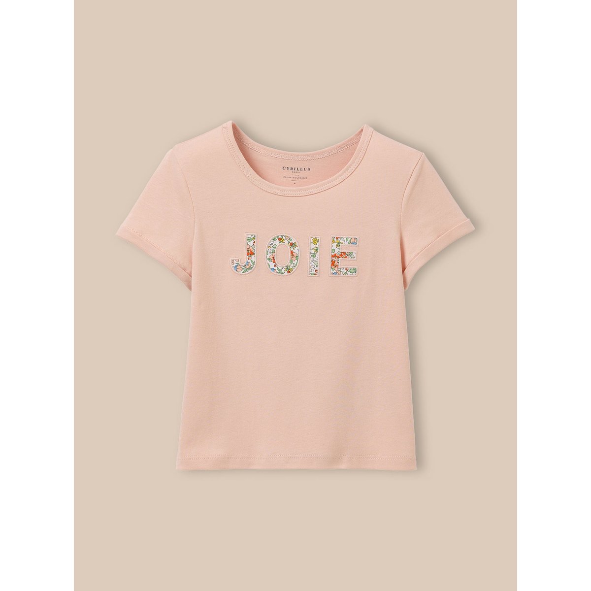 T-shirt message en tissu Liberty - coton biologique liberty nazanin, CYRILLUS