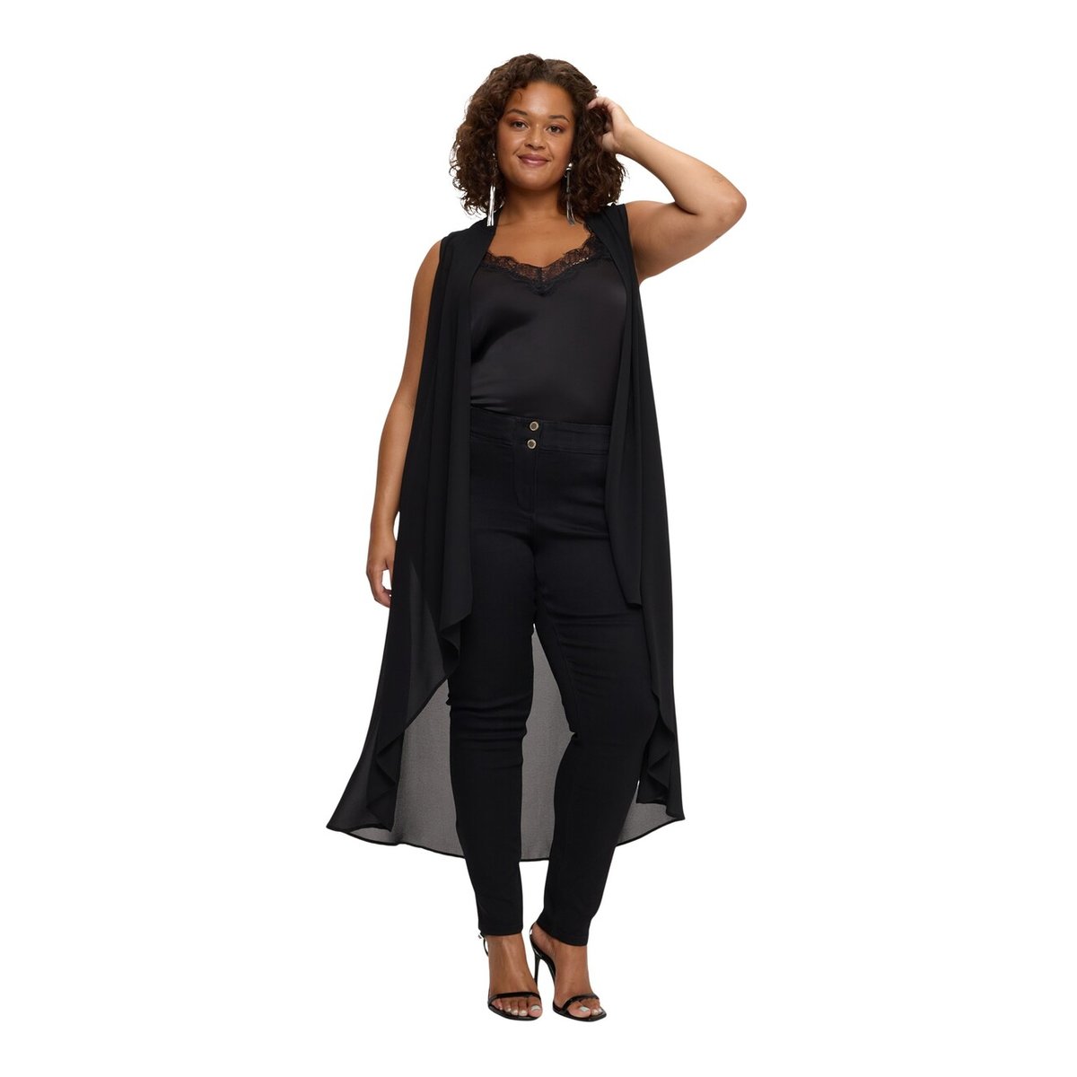 Jean Skinny à double bouton noir, FIORELLA RUBINO